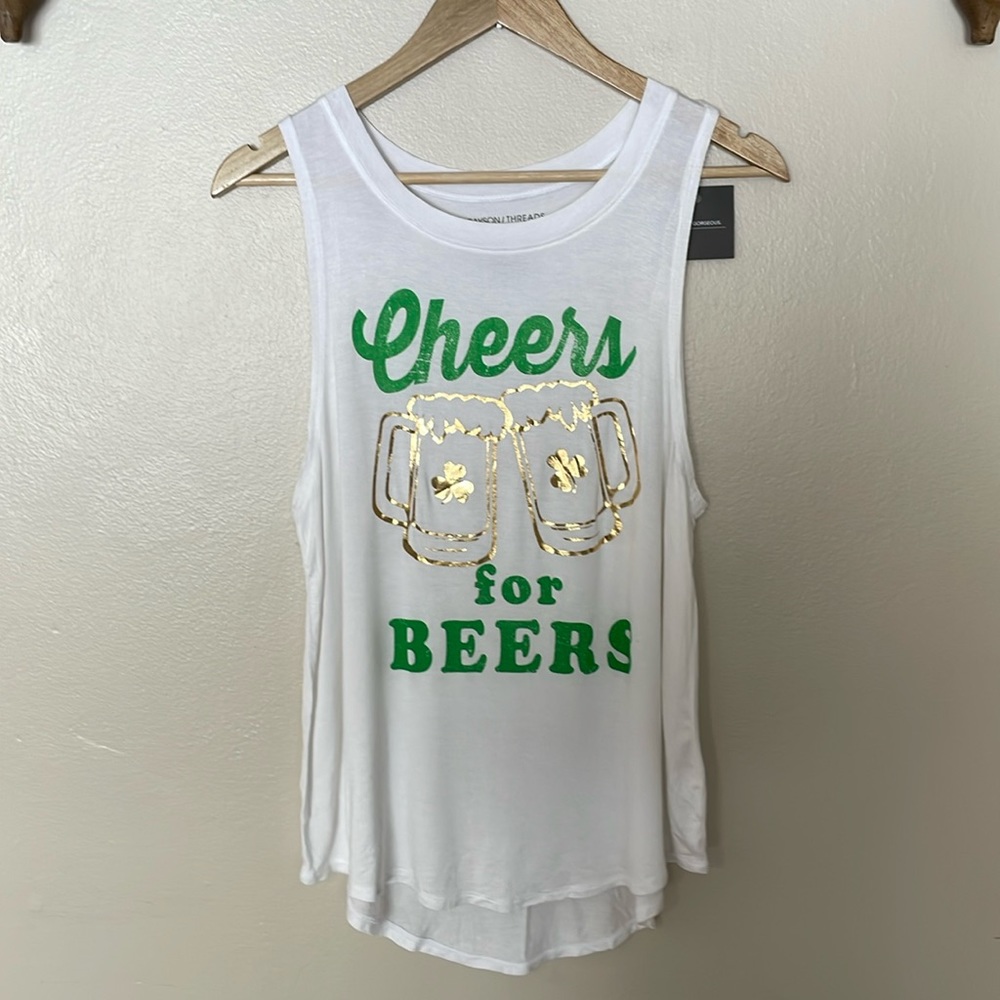☘️NWOT Cheers for Beers Tank XL☘️